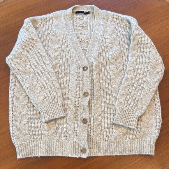 Jenni Kayne Oatmeal  Cable Knit Cardigan - Picture 1 of 5